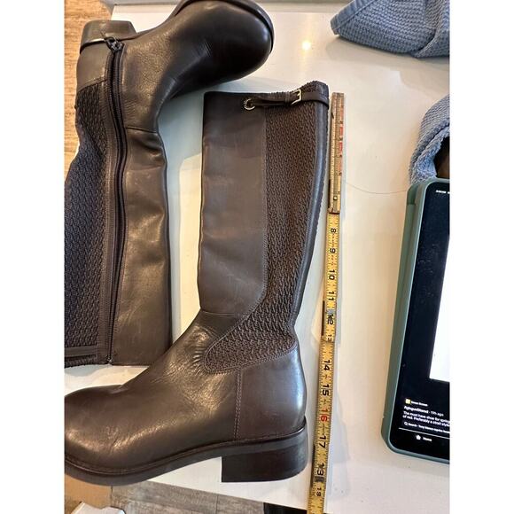 Cole Haan Women's Brown Stretch Rockland Tall Leather Riding Boots Size 7 - Picture 8 of 8